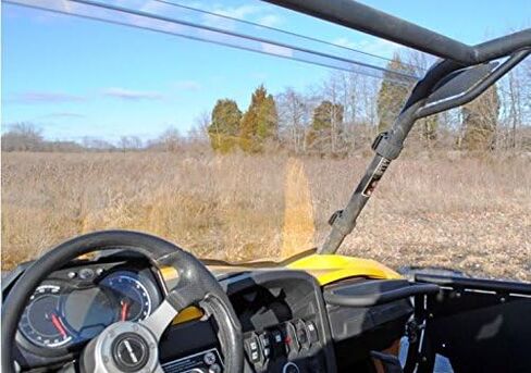 SuperATV Heavy Duty Scratch Resistant Full Front Windshield for 2011-2020 Can-Am Commander 800 / Commander 1000 | 1/4" Polycarbonate | 250X Stronger than Glass | Easy Install | USA Made in Saudi Arabia