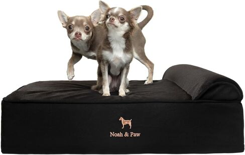 NOAH & PAW Small Dog Bed, 20x15x8 Inch, Cat Bed for Indoor Cats, Orthopedic Eggshell Memory Foam Infused with Cooling Gel, Waterproof, Machine Washable, Includes Inner Cover (Denim Collection) in Kuwait