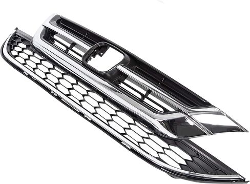 ECOTRIC Front Upper Bumper Hood Grill & Lower Mesh Chrome Grille Compatible with 2010-2011 Honda CRV CR-V in Saudi Arabia