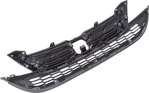 ECOTRIC Front Upper Bumper Hood Grill & Lower Mesh Chrome Grille Compatible with 2010-2011 Honda CRV CR-V in Saudi Arabia
