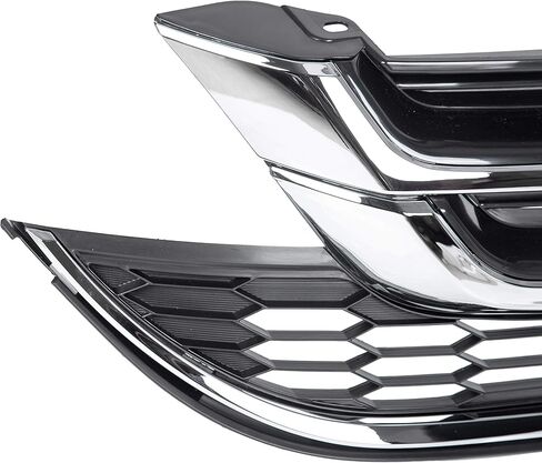 ECOTRIC Front Upper Bumper Hood Grill & Lower Mesh Chrome Grille Compatible with 2010-2011 Honda CRV CR-V in Saudi Arabia