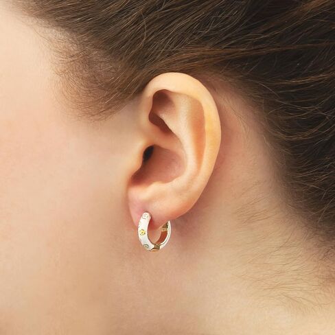 14K Gold Plated Sterling Silver Enamel Color Huggie Hoop Earrings for Women – Wide Range of Vibrant Color Options Available in Kuwait