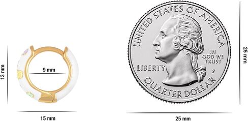 14K Gold Plated Sterling Silver Enamel Color Huggie Hoop Earrings for Women – Wide Range of Vibrant Color Options Available in Kuwait