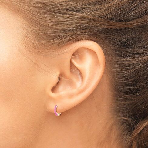 14K Gold Plated Sterling Silver Enamel Color Huggie Hoop Earrings for Women – Wide Range of Vibrant Color Options Available in Kuwait