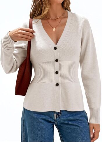 Cicy Bell Womens v رقبة Cardigan Sensters Long Sleeve Cinched Ceist Tops Tops Dary Disual Button Up Mitted Outerwear in Kuwait