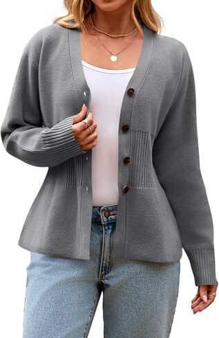 Cicy Bell Womens v رقبة Cardigan Sensters Long Sleeve Cinched Ceist Tops Tops Dary Disual Button Up Mitted Outerwear in Kuwait