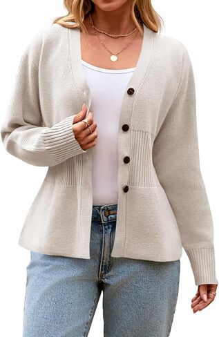 Cicy Bell Womens v رقبة Cardigan Sensters Long Sleeve Cinched Ceist Tops Tops Dary Disual Button Up Mitted Outerwear in Kuwait
