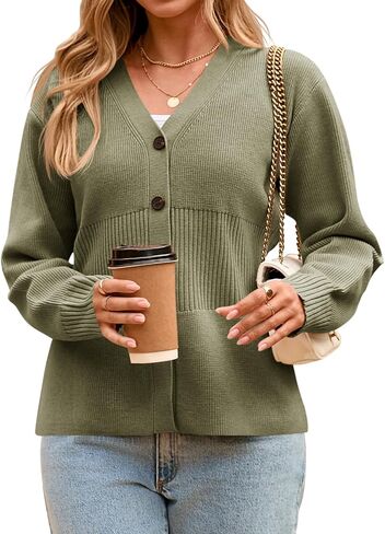 Cicy Bell Womens v رقبة Cardigan Sensters Long Sleeve Cinched Ceist Tops Tops Dary Disual Button Up Mitted Outerwear in Kuwait
