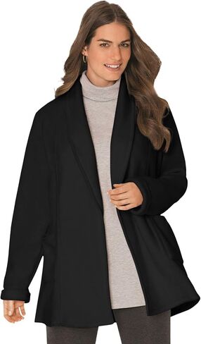 امرأة ضمن زائد الحجم microfleece cardigan شالو شال سترة كبيرة الحجم طويلة in Kuwait