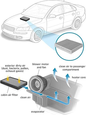 Cabin Air Filter with Activated Carbon – Compatible with Toyota, Lexus, and mazda CX-9 Models. Avalon, Camry, Corolla, RAV4, Prius, Sienna, Highlander, RX350, RX450h, ES300h, NX250. in Saudi Arabia