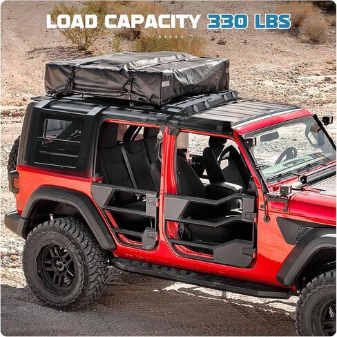 Roof Rack fit for Jeep Wrangler JL 2018-2025 4 Door w/Double Ladders Roof Rack Cargo Basket Luggage Carrier Heavy Duty Steel Cargo Storage Carrier (You Will get 2 Packages) in Saudi Arabia