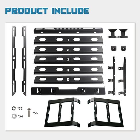 Roof Rack fit for Jeep Wrangler JL 2018-2025 4 Door w/Double Ladders Roof Rack Cargo Basket Luggage Carrier Heavy Duty Steel Cargo Storage Carrier (You Will get 2 Packages) in Saudi Arabia