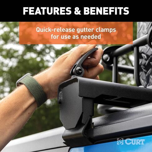 Curt 18122 Black Steel Quick-Release Rack Rack Crickbars ، يناسب Jeep Wrangler JL ، المصارع in Saudi Arabia