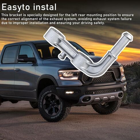 مجموعة الدعم الدعم لدعم العادم تركت الخلفية الخلفية متوافقة مع RAM 2019-2024 1500 3.0L 5.7L 6.2L استبدال 68275662AB مع شماعات المطاط in Kuwait