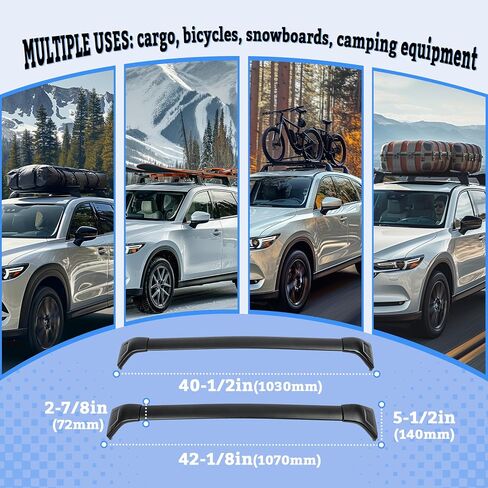 KUAFU Roof Rack Cross Bar Compatible with 2017-2025 Mazda CX-5 Cross Rails Cargo Rack Luggage Carrier Accessories Black in Saudi Arabia