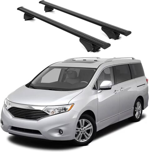 ERKUL Roof Rack Cross Bars for Nissan Quest 2011-2017 | Aluminum Crossbars with Anti Theft Lock for Rooftop | Compatible with Raised Rails - Silver in Saudi Arabia