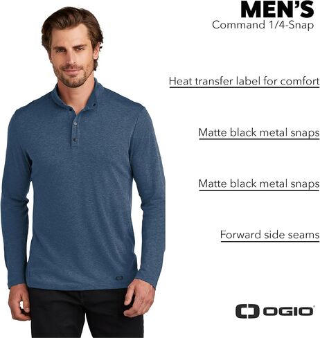 OGIO Unisex Command Quarter Snap | Long Sleeve Shirt for Men & Women, Pullover Collared Shirt for Work and Casual Wear in Saudi Arabia