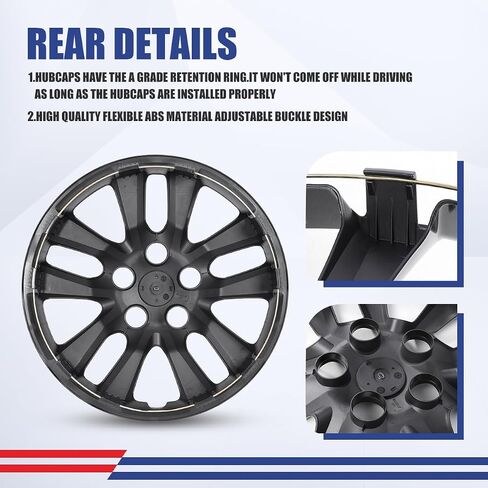 WOLFSTORM 1PC Hubcap 16 inch Fit for Nissan Altima 2019 2020 2021 2022 2023 2024 2025，Snap-On Steel Hub Cap PC Material Wheel Cover 16 inch (Silver Black 1PC Replacement) in Saudi Arabia