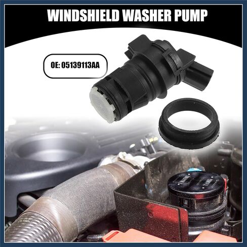 Windshield Washer Pump No.05139113AA - Car Windshield Washer Pump Motor Replacement - for Chrysler 300 2005-2023 Plastic Black - 1 Pc Replace Parts Stylish Design in Saudi Arabia