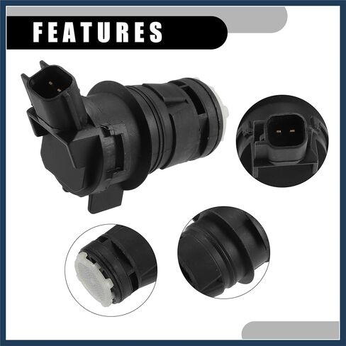 Windshield Washer Pump No.05139113AA - Car Windshield Washer Pump Motor Replacement - for Chrysler 300 2005-2023 Plastic Black - 1 Pc Replace Parts Stylish Design in Saudi Arabia
