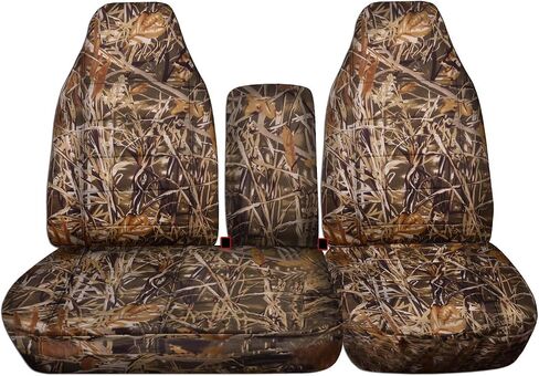 Totally Covers Compatible with 1997-2000 Ford F-150 Camo Truck Seat Covers (Front 40/60 Split Bench) with Opening Center Console/Solid Armrest: Wetland Camouflage (16 Prints) F-Series F150 in Saudi Arabia