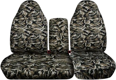 Totally Covers Compatible with 1997-2000 Ford F-150 Camo Truck Seat Covers (Front 40/60 Split Bench) with Opening Center Console/Solid Armrest: Wetland Camouflage (16 Prints) F-Series F150 in Saudi Arabia
