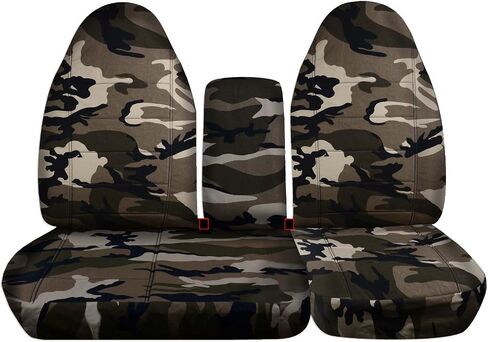 Totally Covers Compatible with 1997-2000 Ford F-150 Camo Truck Seat Covers (Front 40/60 Split Bench) with Opening Center Console/Solid Armrest: Wetland Camouflage (16 Prints) F-Series F150 in Saudi Arabia
