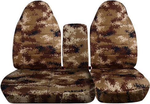 Totally Covers Compatible with 1997-2000 Ford F-150 Camo Truck Seat Covers (Front 40/60 Split Bench) with Opening Center Console/Solid Armrest: Wetland Camouflage (16 Prints) F-Series F150 in Saudi Arabia