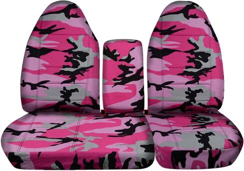 Totally Covers Compatible with 1997-2000 Ford F-150 Camo Truck Seat Covers (Front 40/60 Split Bench) with Opening Center Console/Solid Armrest: Wetland Camouflage (16 Prints) F-Series F150 in Saudi Arabia