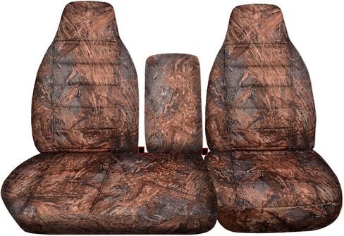 Totally Covers Compatible with 1997-2000 Ford F-150 Camo Truck Seat Covers (Front 40/60 Split Bench) with Opening Center Console/Solid Armrest: Wetland Camouflage (16 Prints) F-Series F150 in Saudi Arabia