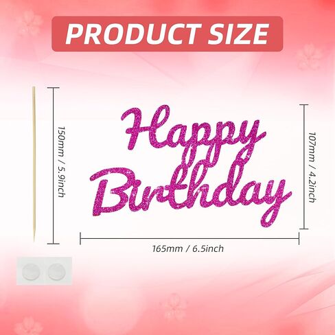 BEISHIDA 1 Pack Happy Birthday Cake Topper Blue Glitter Cake Decoration 15th 16th 18th 30th Birthday Cake Decoration for men women Party Supplies in Kuwait