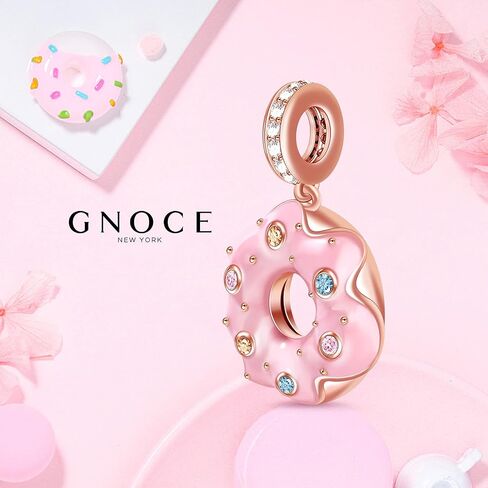 GNOCE DONUT PREDANT IRCMS لسوار S925 Sterling Silver 18K Rose Rose Gold Pink Pink Donts for Women Gilrs Jewelry Gift in Saudi Arabia