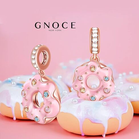GNOCE DONUT PREDANT IRCMS لسوار S925 Sterling Silver 18K Rose Rose Gold Pink Pink Donts for Women Gilrs Jewelry Gift in Saudi Arabia