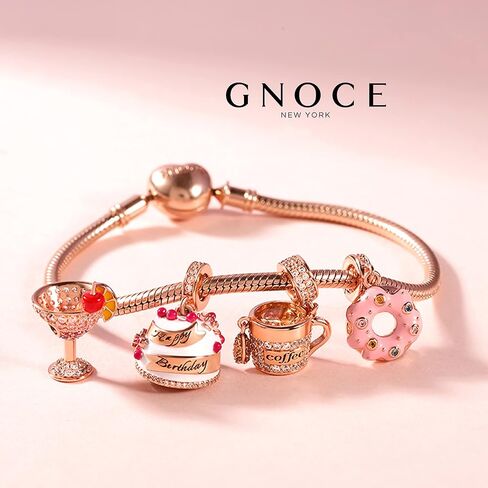 GNOCE DONUT PREDANT IRCMS لسوار S925 Sterling Silver 18K Rose Rose Gold Pink Pink Donts for Women Gilrs Jewelry Gift in Saudi Arabia