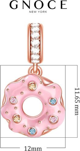 GNOCE DONUT PREDANT IRCMS لسوار S925 Sterling Silver 18K Rose Rose Gold Pink Pink Donts for Women Gilrs Jewelry Gift in Saudi Arabia