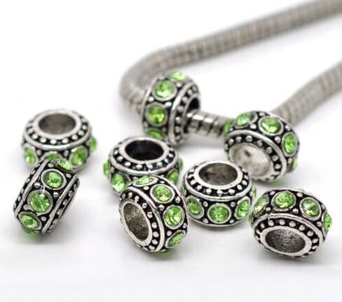 Sexy Sparkles Alphabet Spacer Charm حبات A-Z أو Birthstone Spacer Charm Bead لأساور سلسلة الأفعى in Saudi Arabia