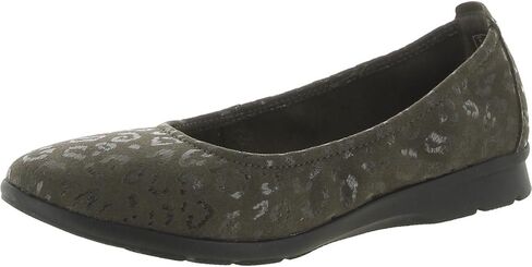Clarks Women's Jenette Ease Ballet Flat, Olive Interest, 9 in Saudi Arabia