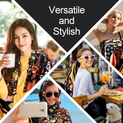 2 Pcs 53'' Extra Large Silk Satin Scarf for Women Large Head Scarf Wraps Square Bandanas for Hair Wrapping at Night Sleeping in Saudi Arabia