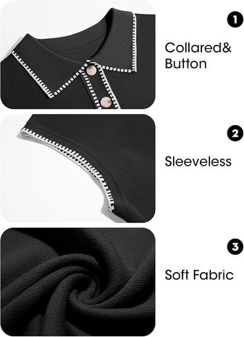 Wenrine Womens Slobess Mini Dress Discal Collared V الرقبة على تباين غرزة فضفاضة الصيف فساتين الخزان in Saudi Arabia