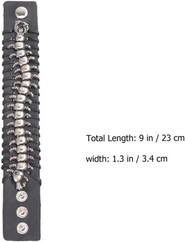 Punk Style Black Genuine Leather Braided Wristband - Adjustable Cuff Bracelet for Men and Women Ideal for Costumes and Parties in Saudi Arabia