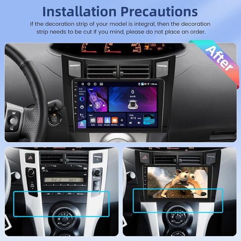 Hikity Android Car Stereo for Toyota Yaris 2008-2011 Radio 2+64GB 9 بوصة تعمل باللمس راديو السيارة اللاسلكي Carplay Android Auto دعم GPS Navigation WiFi Bluetooth FM EQ كاميرا احتياطية in Kuwait