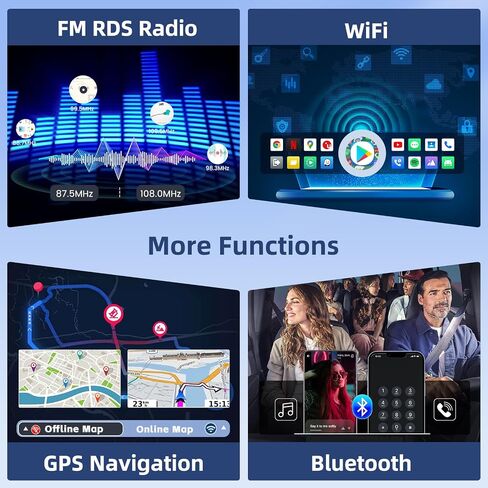 Hikity Android Car Stereo for Toyota Yaris 2008-2011 Radio 2+64GB 9 بوصة تعمل باللمس راديو السيارة اللاسلكي Carplay Android Auto دعم GPS Navigation WiFi Bluetooth FM EQ كاميرا احتياطية in Kuwait