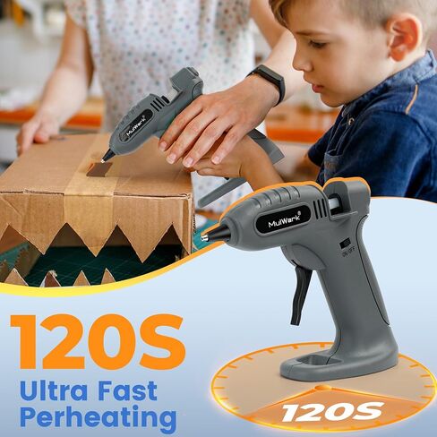 Mulwark Cordless Hot Glue Gun 100W for Milwaukee 18V Battery Handheld Wireless Power Glue Gun Full Size with 30pcs Glue Sticks for Wood, Glass, Home Repair, Arts & Crafts & DIY (battery not included) in Kuwait