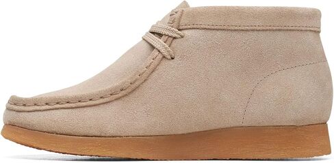 حذاء Wallabee للأطفال من الجلد البني وشمع العسل 26142137، جلد سويدي أسود، 3.5 طفل كبير in Saudi Arabia