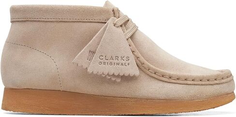 حذاء Wallabee للأطفال من الجلد البني وشمع العسل 26142137، جلد سويدي أسود، 3.5 طفل كبير in Saudi Arabia