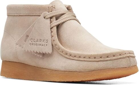 حذاء Wallabee للأطفال من الجلد البني وشمع العسل 26142137، جلد سويدي أسود، 3.5 طفل كبير in Saudi Arabia