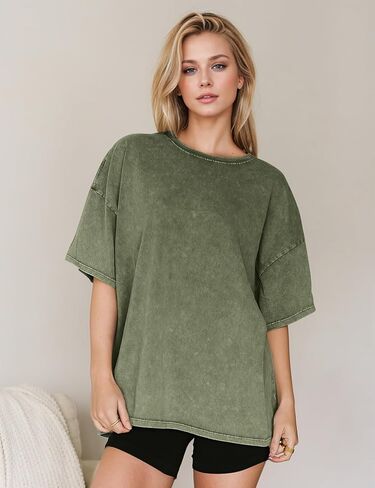 PEHMEA 3 Pcs Women's Oversized T-Shirts Cotton Short Sleeve Vintage Washed Baggy Boyfriend Streetwear Summer Tops in Kuwait