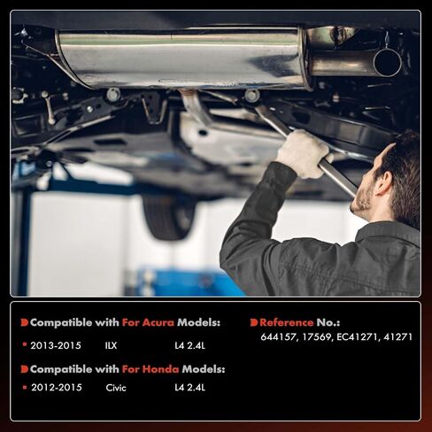 مجموعة محول الحفاز الخلفية A-Premium تتوافق مع هوندا سيفيك 2012-2015 و Acura ILX 2013-2015 ، 2.4L ، E.P.A. متوافق ، استبدل# EC41271 in Saudi Arabia