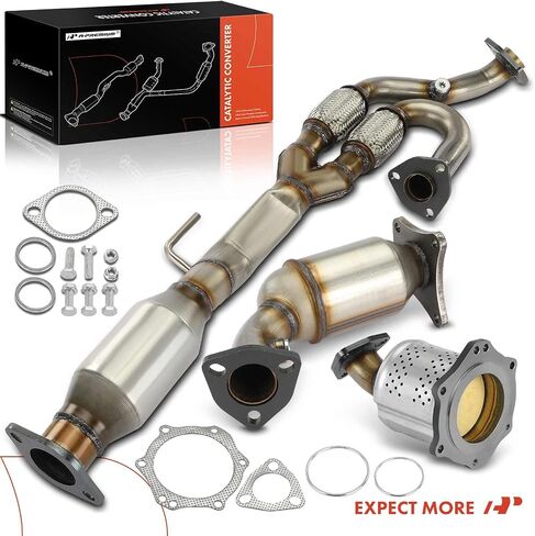 A-Premium Front and Rear 3-PC Catalytic Converter Kit Direct-Fit Compatible with Nissan Maxima 2004-2006, Quest 2004-2009, 3.5L, EPA Compliant in Saudi Arabia