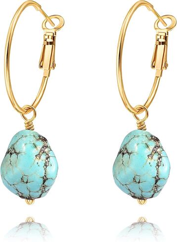 18K Gold Plated Chunky Hoop Earrings Simple Thick Huggie Earrings for Women Elegant Minimalist Jewelry in Kuwait
